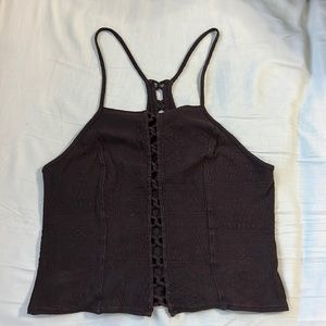 Ecote textured black crop top size M